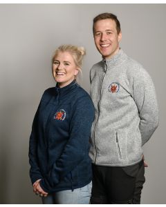 DFS FLEECE JAKKE GRÅ M LOGO