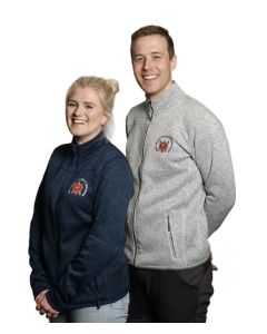 DFS FLEECE JAKKE GRÅ M LOGO
